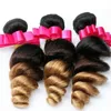 Loose Wave Hair Honey Blonde Ombre Human Hair Bundles Brazilian Virgin Loose Deep Wave 1B427 Three Tone Colored 3Pcs Lot6061516