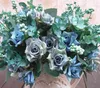 Ny Ankomst Elegant Oljemålning Stil Konstgjorda Rose Silk Blommor 10 Blomhuvud Blommor Bröllop Garden Decor DIY Dekoration