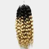 Micro Loop Menselijk Hair Extensions 100G 1G / S 100S Ombre Micro Hair Extensionsi T1B / 613 Virgin Braziliaanse Krullend Micro Loop Hair Extensions