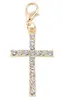 20 pz / lotto argento placcato oro strass croce pendente pendente charms adatto per creazione di gioielli con medaglione galleggiante magnetico224C
