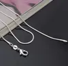 1MM 925 sterling silver smooth snake chains choker necklace For women's Fashion Jewelry in Bulk 16 18 20 22 24 inch