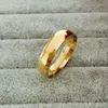 Classic popular 18k Real Gold Plated 6mm Titanium Steel Women Men Wedding Ring Top Quality Do not fade Lovers Wedding Jewelry