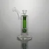 bong glass water pipes colorful water bongs with green inner showerhead bubbler 8.6 inches 18mm Bowl