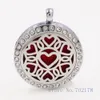 Hollow heart Magnetic Perfume Aromatherapy essential oil Diffuser Locket XX60 Hollow locket pendant (with chain & Felt Pad randomly freely)