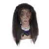 Peruvian Virgin Hair 3 -buntar och 360 spetsar frontal kinky rak före plockat baby hår frontala mänskliga hår wefts med stängning1893095