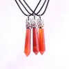 carnelian 목걸이 붉은 마노 크리스탈 포인트 펜던트 실버 도금 인도 스타일 보석 남자 쥬얼리 자연 석재 원시 치유 석재 매력