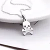 EVERFAST 10pc/Lot Cute Skull Pendant O Chain Chokers Necklaces Stainless Steel Pirates Necklace For Women Men Punk Style Jewelry SN023