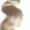 Ombre Human Hair Body Wave 1B/ Grey 1 Piece Only Ombre Brazilian No Remy Human Hair Weave Gray Color