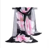 Factory Cheap Woman Scarf Silk Märke Luxury Print Blomma Polyester Ladies Chiffon Scrawl Flower Printed Wrap Scarf 160 * 50cm