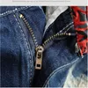 Jeans da uomo all'ingrosso- 2021 Aakar Shan Style Washed Strappato cerniera distrutta Pantaloncini di jeans dritti vintage sfilacciati1