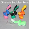 Vendita calda Sherlock Silicone Water Bubbler per fumare Dry Herb Unbreakable Water Percolator Bong Smoking Mini Silicone Water Pipes DHL