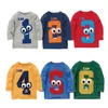 XMas Abbigliamento per bambini Neonati maschi 2017 Nuova maglietta a maniche lunghe in cotone Numeri Tee Top Camicie con stampa a righe animali Top con stampa numerica digitale