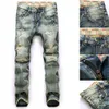 Großhandels-Männer zerrissene Loch-Jeans-Hosen-beiläufige Art und Weise dünne gerade Denim-Hosen-Mann-berühmte Männer-Jeans 01Z953