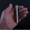 Keychain Flashlight LED Light Stainless Steel Pocket Torch Seamless Cover Max Distance 100m sliver colour mini key light