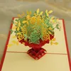 3D手作りの紙カット立体視グリーティングカード折りたたみタイプ創造的な楽しい鉢植えの花中国の民族の工芸品カードギフト