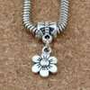 100Pcs Alloy Ancient Silver Flower Charms Pendants For Jewelry Making Bracelet Necklace DIY Accessories 9.5*25mm A-119a