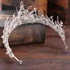 Gelin Silver Crowntiara Düğün Taç Gümüş Saç Aksesuar Kristal İnci Taç Saç Aksesuarları Pageant Taç Küçük Crown7124774