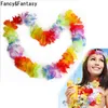 Gros-FancyFantasy 10Pcs / Lot Style Hawaïen Coloré Leis Beach Thème Luau Party Guirlande Collier Vacances Cool Fleurs Décoratives