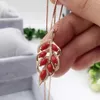 Hot sale red precious coral pendant 925 sterling silver leaf necklace pendant 3mm*6mm natural precious coral silver jewelry