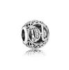 925 sterling silver charm pärlor bokstäver med diamant för smycken gör 26 engelska bokstäver passar europeisk mode smycken charm för armband