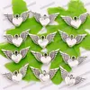 Ange Coeur Ailes Spacer Perles De Charme Pendentifs 200pcs / lot Antique En Alliage D'argent Bijoux Faits À La Main Résultats Composants DIY L189291B