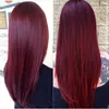 Brazylijski Burgundy Human Hair 4 Wiązki Kolorowe Brazylijskie 99 # Wino Czerwony Dziewiczy Włosy Splot Hurtownie Brazylijskie Ludzkie Przedłużanie Włosów