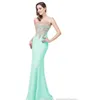 Endast 39 2017 Billiga Sheer Neck Sleeveless Designer Evening Dresses Mermaid spets Appliced ​​Long Prom Dresses Red Carpet Bridesmaid 7732794