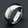 Classic male Real silver 18K white Gold Plated 8mm Titanium Steel Women Men Wedding Ring Top Quality Do not fade Lovers Wedding Jewelry