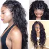 Islak Ve Dalgalı Tam Dantel Peruk Perulu Bakire İnsan Saç Ön Dantel Peruk Siyah Kadınlar Için Islak Dalgalı Saç Örgüleri