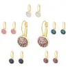 패션 Druzy Drusy 귀걸이 실버 골드 컬러 피쉬 스케일 여성 쥬얼리를위한 자연석 귀걸이를 모방