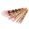 7PC / SET Professionell makeupborstar 3 färger Skönhet Kosmetiska Ögonskugga Läpppulver Ansiktsverktyg Kabuki Brush Set