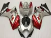 Kit de 7 carénages gratuit pour Suzuki GSXR1000 07 08 kit carénages argent rouge gsxr 1000 2007 2008 OY36