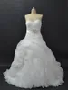 Ball Gown Pleated Wedding Gowns Strapless Pick Up Chapel Train Bridal Gowns vestidos de novia With Long Sleeve Bolero