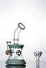 Artist Glass Bongs Shower Perc Hookah Bubbler White Green Black Mushroom Design Glass Tube Water Pipes with 14 mm joint