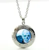 Halloween gifts Nightmare Before Christmas Locket Necklace art Jack Skellington punk skeleton skull pendant jewelry Free Shipping