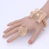 Ouhe lyxig stor dubai guld färg smycken sätter mode nigerianska bröllop afrikanska pärlor kostym halsband armband örhängen ring