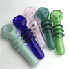 ドライヤブタバコのための喫煙ピンクの緑の青の厚いパイレックスガラスの釘のためのカラフルなガラス管の手のパイプ