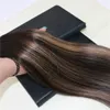 Balayage Färg # 2 Fading To # 27 Omber Hårväft Förlängningar 100% Real Remy Human Hair Weave Slik Straight 8A Grade Haft Weft