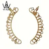 W-AOE Marca de Moda Cor de Ouro Strass Brincos Clipe de Orelha Para As Mulheres Jóias Punk Clips Ear Cuff Brinco de Presente Do Partido Por Atacado