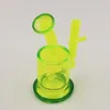 Mini pipe à eau vert fluo percolateur bongs en verre rig joint de 10 mm avec bol de couleur des ongles en quartz