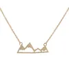 Fashion mountain peaks necklaces geometric landscape character pendant necklace electroplating silver plated necklace wholesale for gift