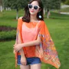 Floral Bikini Cover Ups Flower Beach Smock Mode Boheemse Sarong Chiffon Wrap Pareo Driving Sjaals Zonnescherm Sjaal Poncho Beachwear