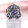 Otantik 925 Gümüş Eylül İmza Kalp, Sentetik Safir Charm Fit DIY Pandora Bilezik Ve Kolye 791784SSA