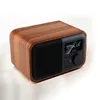 Multimedia Trä Bluetooth Handsfree Micphone Speaker iBox D90 med FM-radio Väckarklocka TF / USB MP3-spelare Retro Träbox Bamboo Subwoofer