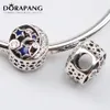 Dorapang 2017 New Round Shape 925 Sterling Silver Fashion Jewelry Making DIY PEEL For CZ Compatible with For Charms Armband Love260o