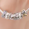 Edell 2017 Transparent Zircon Spacers CZ Charm Pärlor 925 Sterling Silver för Pandora DIY Smycken Armband och Halsband Pendants Present