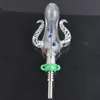 Version 5.0 NC Set Octopus Design 14mm 19mm NC Kit avec clou en titane mini conduites d'eau en verre Bong