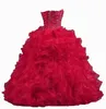 2017 Fashion Crystal Ball Gown Quinceanera Abiti con paillettes perline Organza Plus Size Sweet 16 Abiti Vestido Debuttante Abiti BQ32