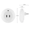 Smart Design LED AC 110 220V Night Light with Light Sensor and Dual USB Wall Plate Charger for Bathrooms Bedroom EU US Plug