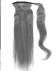 シルバーグレーの人間の髪のポニーのテールヘアピースラップ染料自然のhightlight塩とペッパーグレーの髪ポニーテール